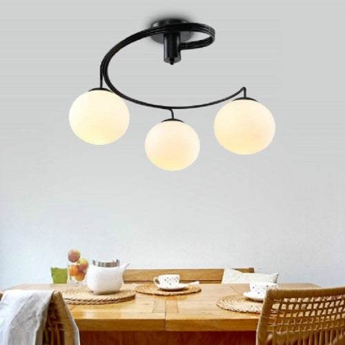 3 Heads Simple Ceiling Lamp Wrought Iron Round Creative Lighting with 5W Warm White LED