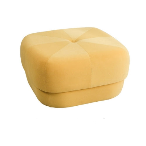 Modern Fabric Solid Wood Stool Thickened Small Stool Living Room Stool, Specification:Large Bright Yellow