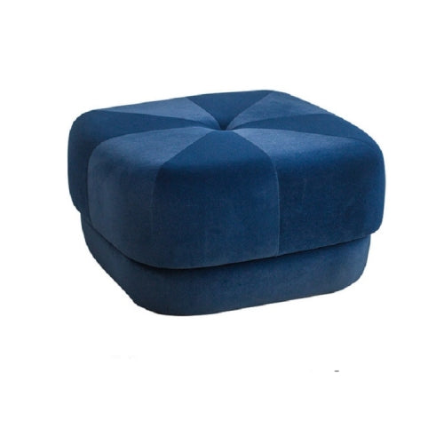Modern Fabric Solid Wood Stool Thickened Small Stool Living Room Stool, Specification:Large Dark Blue