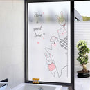 Cartoon Animal Window Matte Bathroom Transparent Opaque Bathroom Door Cellophane Film Anti-slip Stickers, Size:45x60cm(Gather togetherA)