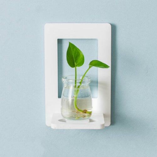 Room Wall Decoration Paste Indoor Pendant Green Plant Hanging Flower(Rectangle Shelf)