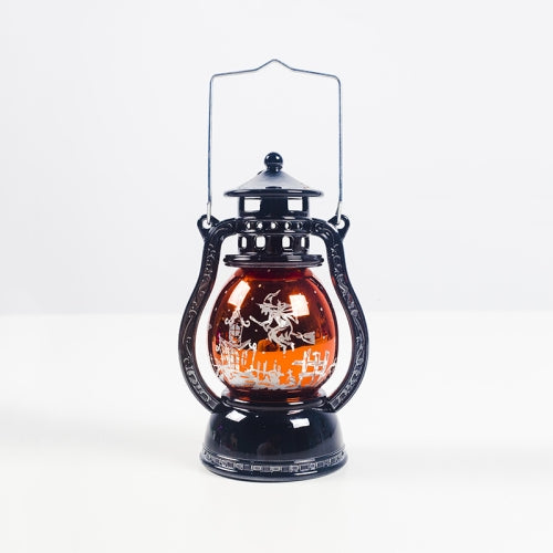 2 PCS Small Oil Lamp Halloween Retro Laser Pony Light Creative Bar Ghost Festival Atmosphere(Witch )