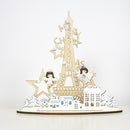 2 Packs Christmas Creative Wood Painted DIY Homemade Decorative Ornaments(Angel Tower )