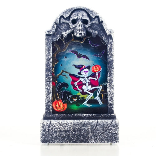 2 PCS Halloween Bar Atmosphere Retro Simulation Tombstone Lights Decorations(Bone)
