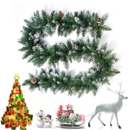 2 PCS Christmas PVC Rattan Door and Window Pine Cone Decoration Supplies, Size:2.7m
