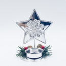 2 PCS Iron Christmas Decoration Candlestick Red Fruit Pine Fruit Mosaic Candlestick Desktop Decoration, Color:Silver(Pentagram )