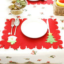 2 PCS Christmas Cartoon Non-woven Placemat Knife and Fork Set(Snowman + Christmas Tree )