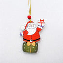 2 PCS Christmas Creative Painted Wooden Sign Pendant Door and Window Decorations(Santa )