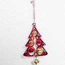 2 PCS Christmas Tree-shape Metal Pendant Decoration Creative Christmas Bell Decoration(Red)