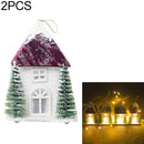 2 PCS Christmas Creative Warm Light Cabin Decoration Accessories Scene Decoration(Wine Red)