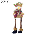 2 PCS Christmas Fabric Long Foot Doll Accessories Scene Decoration(Snowman)