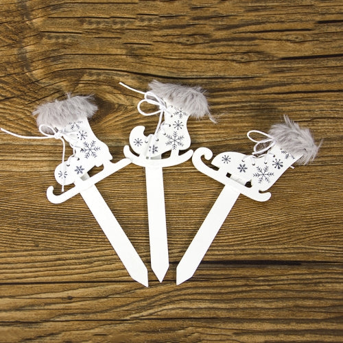 2 Packs Creative Christmas Wooden Cake Insert Baking Decoration, Specification: Sleigh