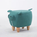 Pig Stool Creative Wooden Pier Child Home Animal Stool(Green)