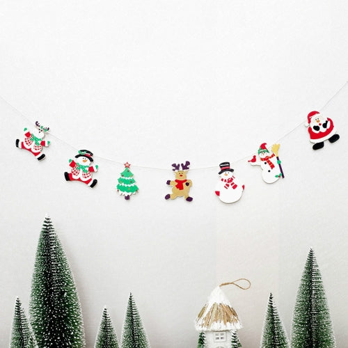 2 Bags Christmas Wooden Colored Flower Decoration Pendant