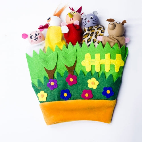 SD067 2 PCS Christmas Decorations Christmas Creative Cloth Animal Gloves Adult Thumb Toys(Green )