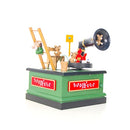 2 PCS Christmas Wooden Painted Music Box Cartoon Radio Shape Music Box Decoration(Green)