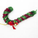 2 PCS Christmas Tree Tops Christmas Candy Cane Bells Decoration Pendant(Green and Red)