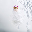 2 PCS Christmas Cloth Feather Angel Girl Doll Pendant Gift Decoration(Purple Hat )