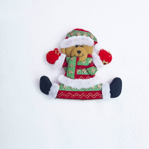 2 PCS Christmas Christmas Tree Fabric Little Doll Ornament Pendant(Christmas Bear )