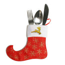 2 PCS Christmas Decoration Christmas Pointed Sock Knife Fork Bag(Gray )