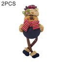 2 PCS Christmas Tree Bells Pendant Cloth Large Long Feet Santa Snowman Doll Hanging( Fawn )