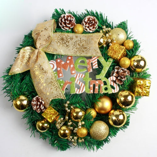 2 PCS Creative Bow Garland Christmas Ornament, Size:40CM(Gold)