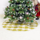 2 PCS Christmas Plaid Fabric Christmas Tree Bottom Decoration Tree Skirt(Green)