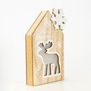2 PCS Christmas Decorations Wooden Snowflake Cottage Christmas Lights Creative Christmas Decorations(Deer )