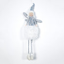 2 PCS Christmas Cloth Sequins Feather Angel Girl Doll Pendant Ornament, Size:Large(Silver)