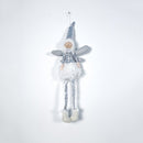 2 PCS Christmas Cloth Sequins Feather Angel Girl Doll Pendant Ornament, Size:Medium(Silver)