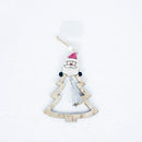 CP0648 2 PCS Christmas Decorations Wooden Christmas Tree Pendant Christmas Bells(Santa Claus)