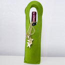 2 PCS Creative Christmas Felt Red Wine Bottle Set(Green )