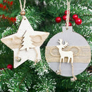 2 PCS Christmas Creative Wooden Decorative Pendant Ornament