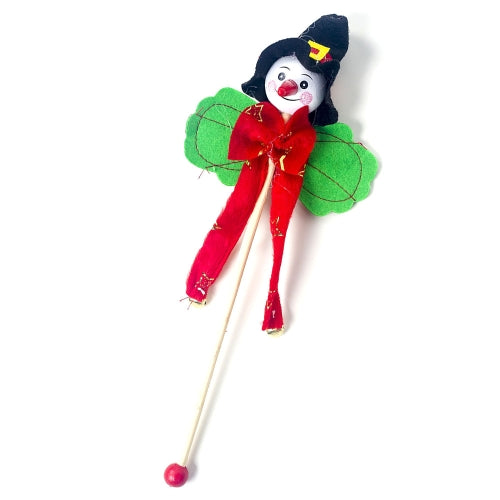 2 PCS Christmas Wooden Non-woven Shake Bell Decoration Gift(Snowman )