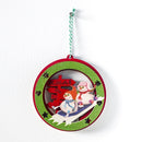 2 PCS Christmas Decorations Painted Wooden Three-Dimensional Santa Claus Lights Pendants Creative Christmas Tree Small Listing(Green Snowman )