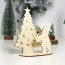 2 PCS Christmas Wooden Handmade Stitching Santa Claus Ornaments(Santa )