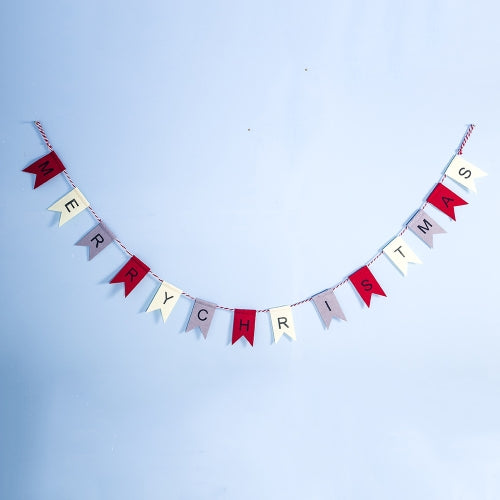 Christmas Creative Felt letters Printed Flag Decoration