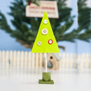 2 PCS Christmas Decorations Wooden Felt Button Christmas Tree Creative Ornaments(Green Christmas Tree )