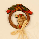 2 PCS Christmas Wall Wooden Cartoon Long Handle Bow Decorative Pendants(Old Man)