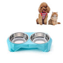 Detachable Cleaning Corner with Anti-slip Mat to Eliminate Noise Diamond Pet Bowl(Blue)