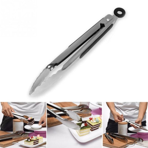 Stainless Steel Silicone Handle Kitchen Food Meat Barbecue Clip, Size:16 inch