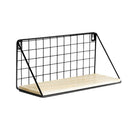 Punch-free Wooden Shelf Wall Living Room Bedroom Storage Cabinet Rack Without Trace Nail, Size:S(Black)