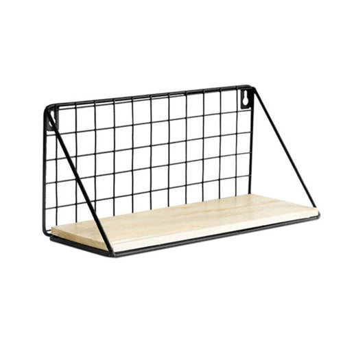 Punch-free Wooden Shelf Wall Living Room Bedroom Storage Cabinet Rack Without Trace Nail, Size:S(Black)