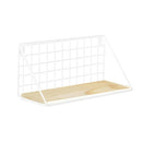 Punch-free Wooden Shelf Wall Living Room Bedroom Storage Cabinet Rack Without Trace Nail, Size:L(White)