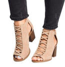 Female Fish Mouth Exposed Toe High-heeled Sandals, Size:37(Beige)