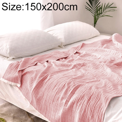 Spring and Summer Thick Washed Gauze Six Layer Nap Air Conditioning Blanket, Size:150X200cm, Color:Pink