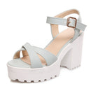 Platform Sandals High Heels Casual Shoes, Shoes Size:45(Blue )
