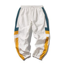 Joggers Sweatpants Men Casual Striped Pants Fashion Loose Track Pants Streetwear, Size: XXL(White)