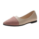 woman Splice Color Slip On Flat Shoes Women, Shoe Size:40(Pink)