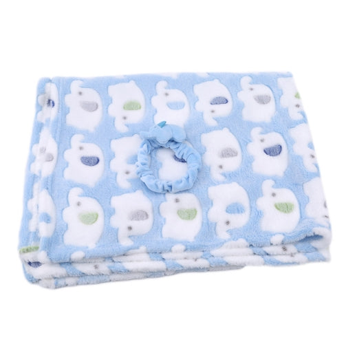 Cartoon Elephant Shape Soft Baby Blankets(Blue)